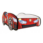 Detská auto posteľ Top Beds Racing Car Hero - Iron Car LED 140cm x 70cm - 5cm